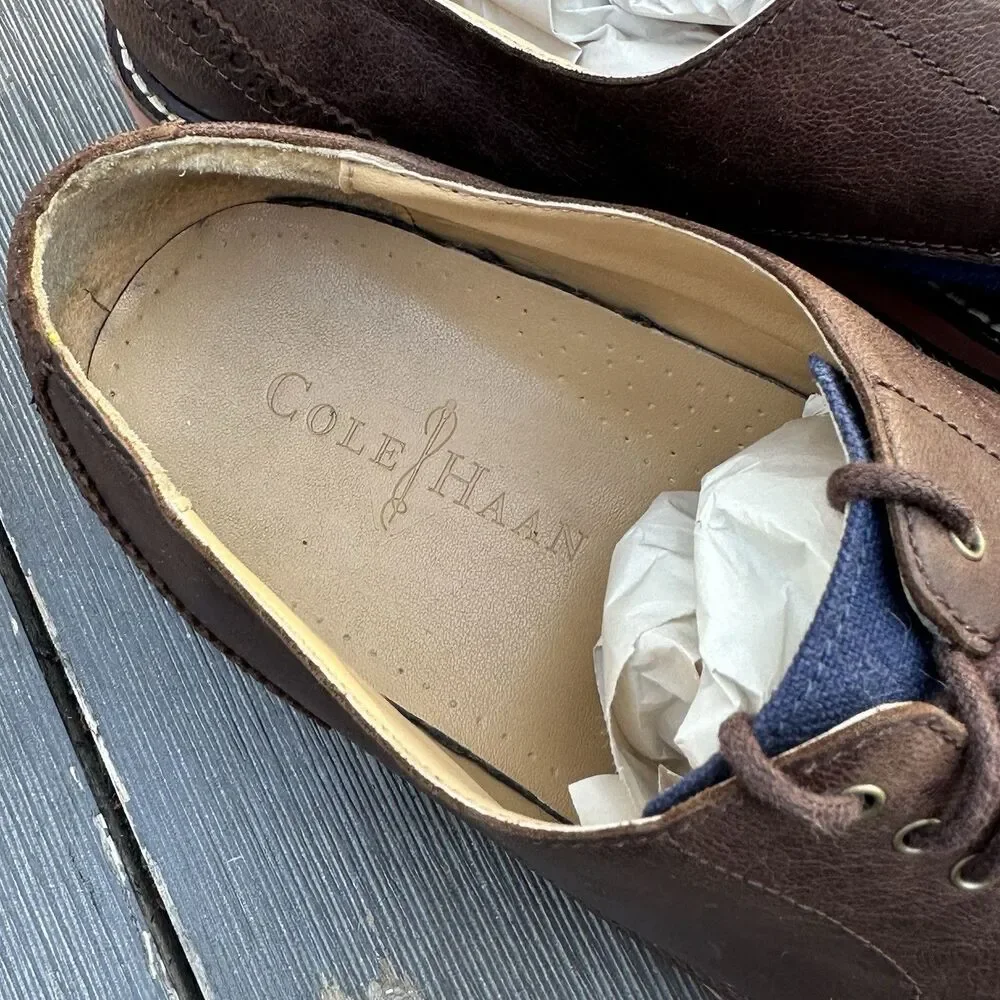 Cole Haan Men's Wingtip Brogue Saddle Oxford Dress Shoes Size 10 C12255